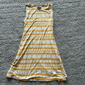 LOFT Yellow and White Sleeveless Sundress
